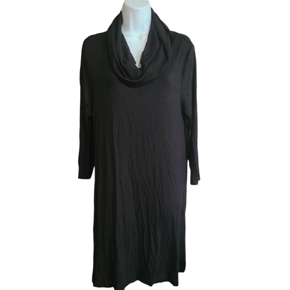 TAHARI turtleneck cowl neck dress L
